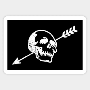 Punk Skull Distressed Vintage Skull with Arrow Sticker